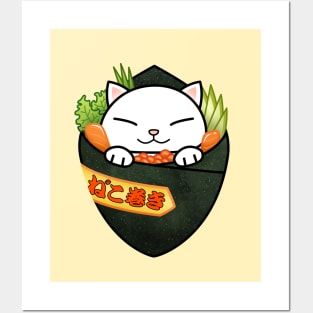 Chubby Cat Temaki Sushi Posters and Art